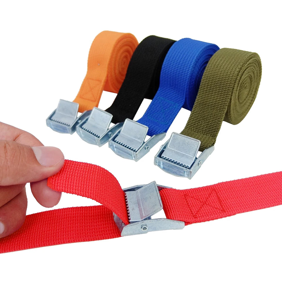 2pcs 5M Car Tension Rope Tie Down Strap Strong Ratchet Belt Car Luggage Bag Cargo Lashing Strap for Truck Motorcycle Bike Boat