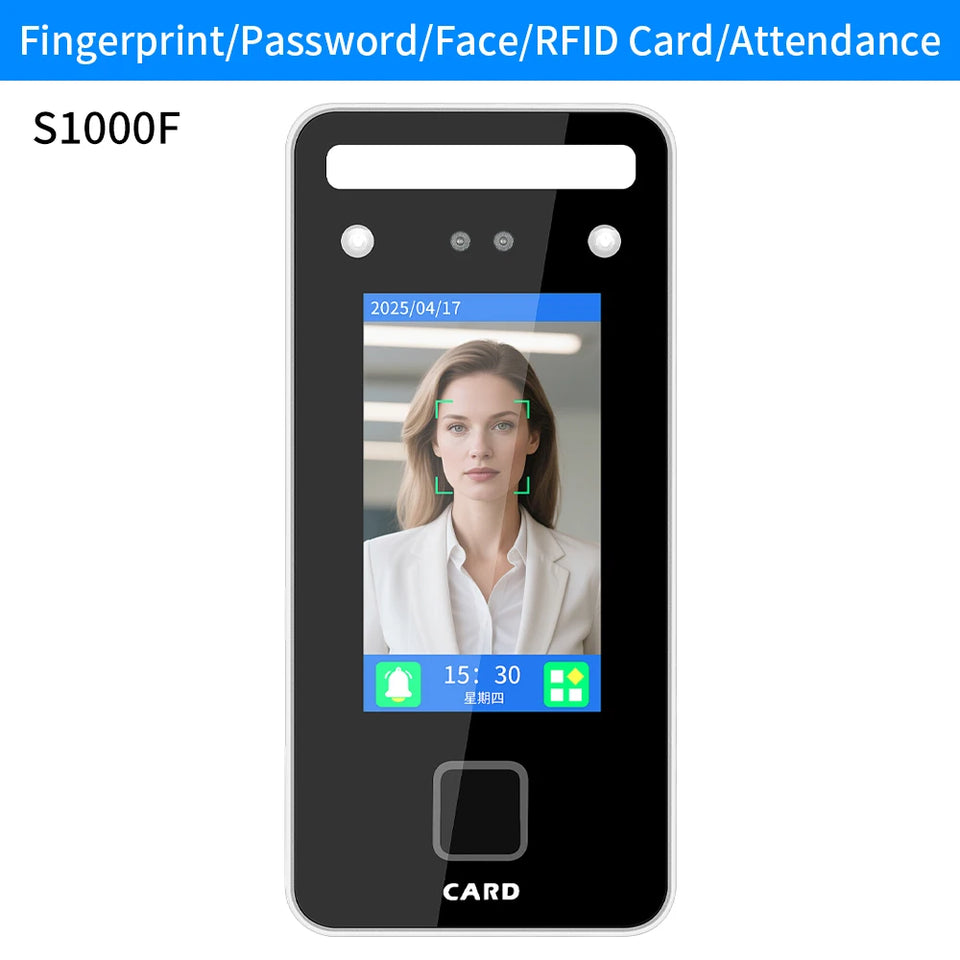 AI-Powered Biometric Fingerprint and Face Recognition 4.3in Turnstile Card Reader for Time Attendance and Access Control