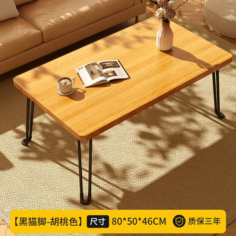 Modern Simple Foldable Dining Table Home Living Room Portable Rectangular Study Table for Small Apartment Bedroom Balcony