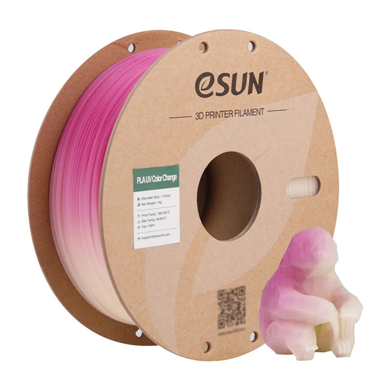 eSUN PLA Filament UV Color Change 3D Printer Filament For Bambu Lab 1.75mm 1KG Photochromic PLA UV  Color Change 3D Filament