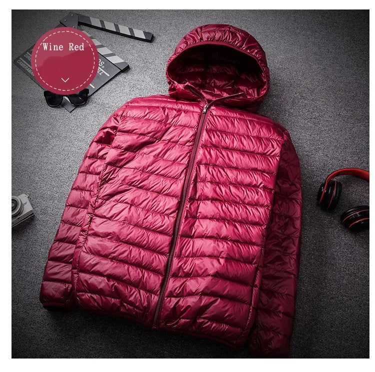 2023 New Arrivals Men's Fashion Hooded Puffer Jackets Autumn Winter Keep Warm White Duck Down Casual Men Down Coat