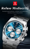 POEDAGAR Luxury Man Quartz Watch Waterproof Luminous Date Chronograph Watches For Men Stainless Steel Fashion Men's Watch Reloj