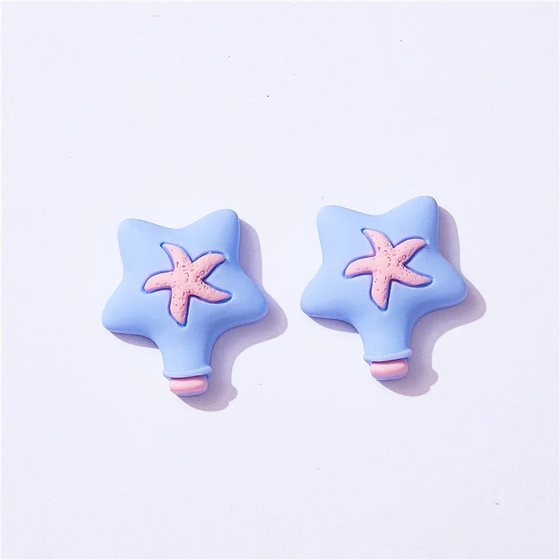 10Pcs Colorful Ocean Animals Resin Crab Fish Float Bottle Beach Slipper Surfboard Flatback Scrapbook Craft DIY Figurine Decor