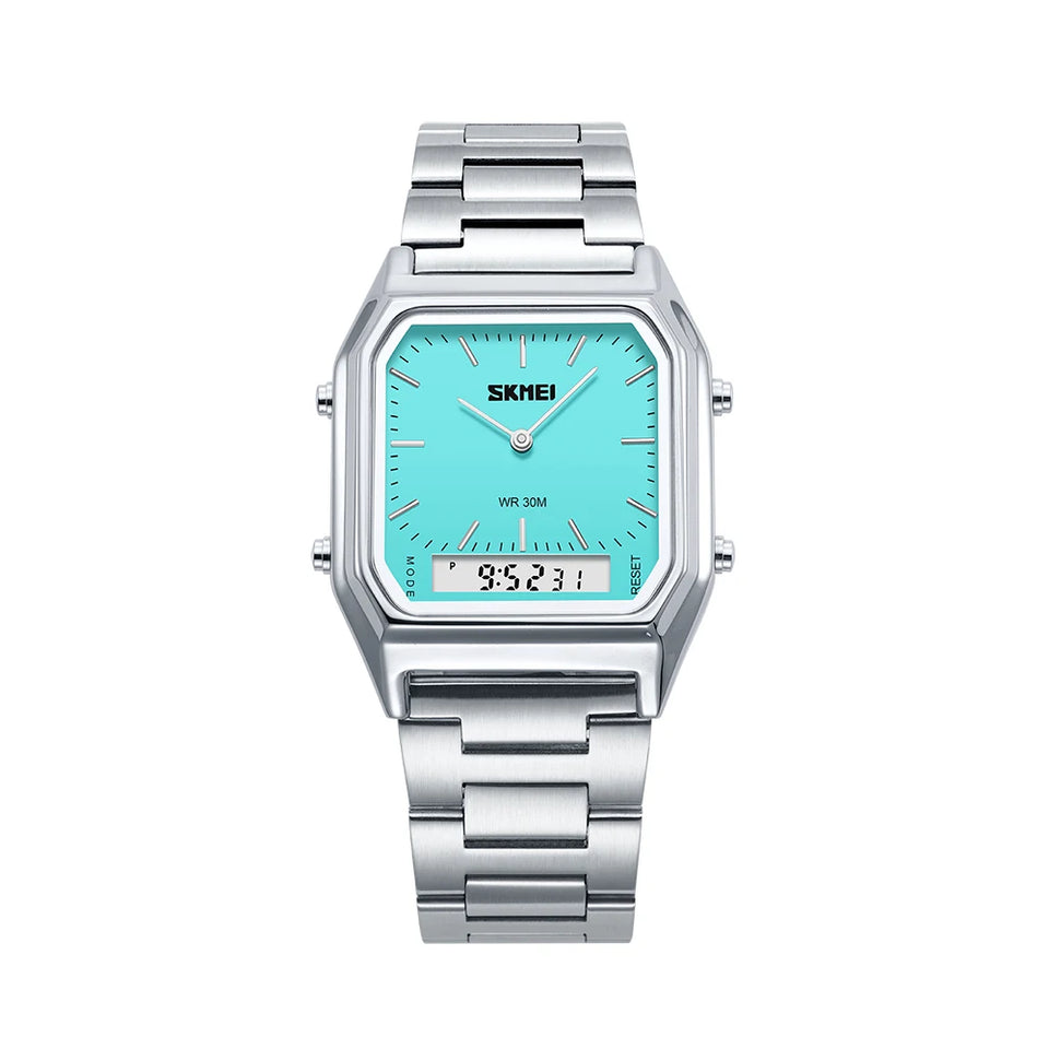 SKMEI Creative Dual Display Digital Electronics Watch Waterproof Quartz Watches For Men Women Students 3Time Luminous Wristwatch