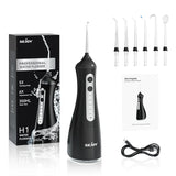 Sejoy Electric Oral Irrigator Water Dental Flosser Pick for Teeth Cordless 350ML Water Tank,6 Cleaning Modes, IPX7 for Home