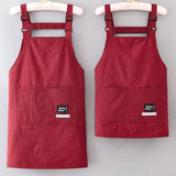 【Peace】Household Canvas Apron Oil-proof Can Wipe Hands Kitchen CookingMen Women Adult With Tool Pocket Fashion Coffee Over Apron