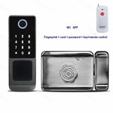 IP66 Waterproof Tuya Wifi Fingerprint Smart Door Lock Outdoor Gate TTLock Bluetooth Password Card Electronic Rim Lock For Home