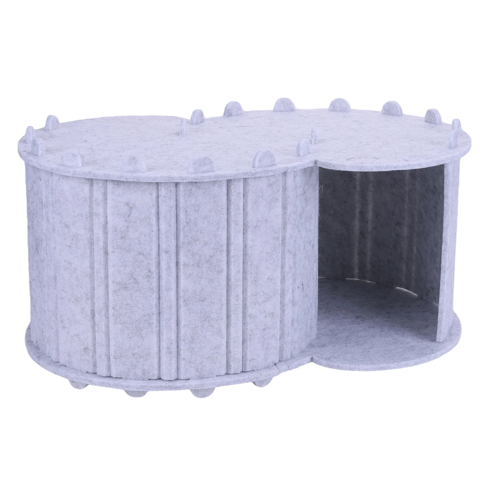 Cat Tunnel Bed Felt Peekaboo Cat Cave Semi-enclosed Foldable Pet House for Indoor Cats