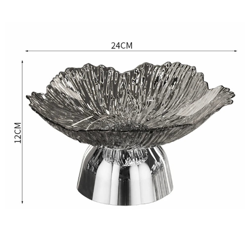 Hot Sale Luxury Transparent Display Plate for Fruits And Sweets Clear Glass Tray for Home Living Room Coffee Table Decoration