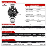 Naviforce 9249 High Quality Sports Casual Mens Watch Business Stainless Steel Quartz Wristwatches Male Clock Reloj Hombre