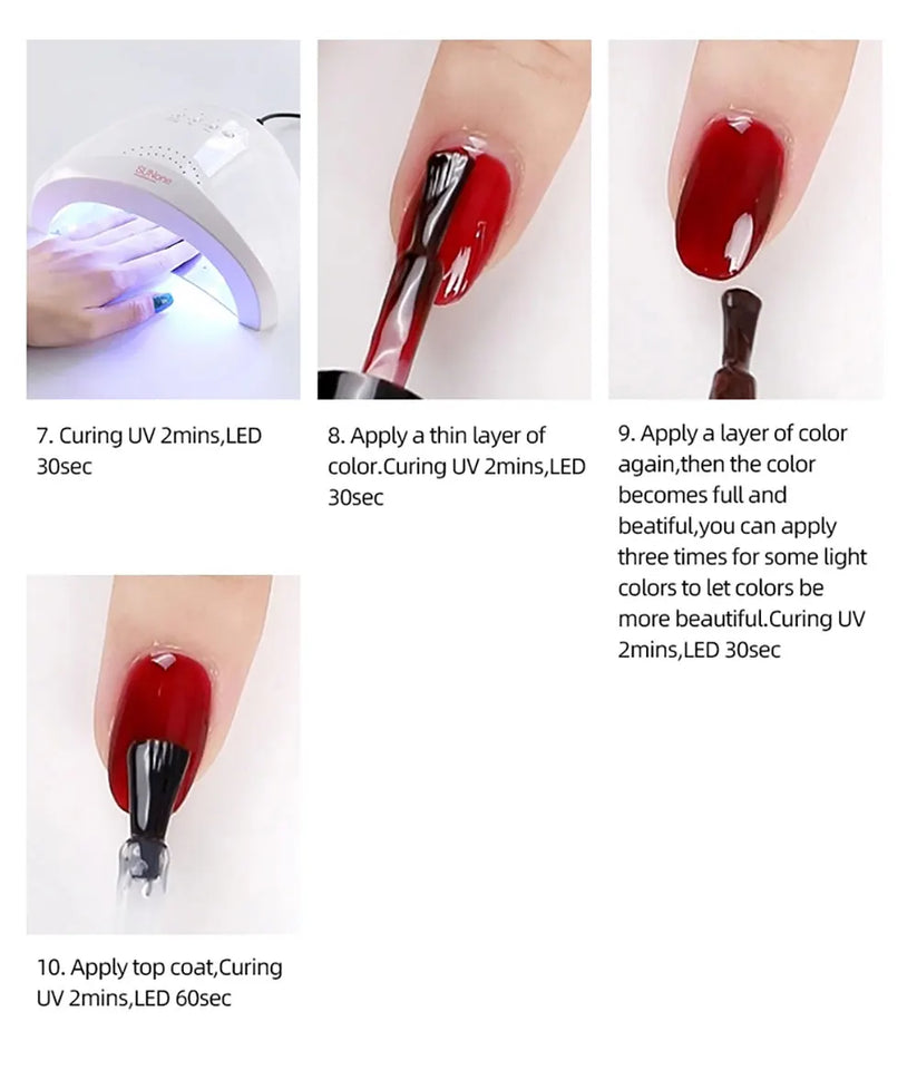 Vendeeni 5 Colors/Set Crystal Cat Eye Gel Nail Polish Semi Permanent Sparkling Magnetic UV LED Soak Off Gel Varnish With Display