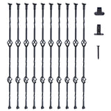 SucceBuy Staircase Metal Balusters Galvanized Decorative Banister Spindles with Hollow Baskets Spiral Stair with Shoes Screws