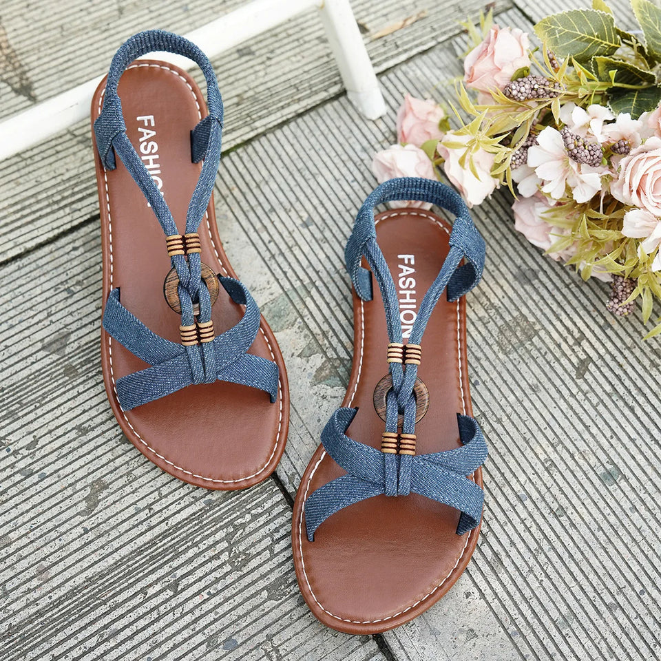 Women Sandals Summer Bohemia Style Sandals Women Soft Bottom Low Heels Shoes Woman Non-slip Summer Shoes Sandalias De Mujer