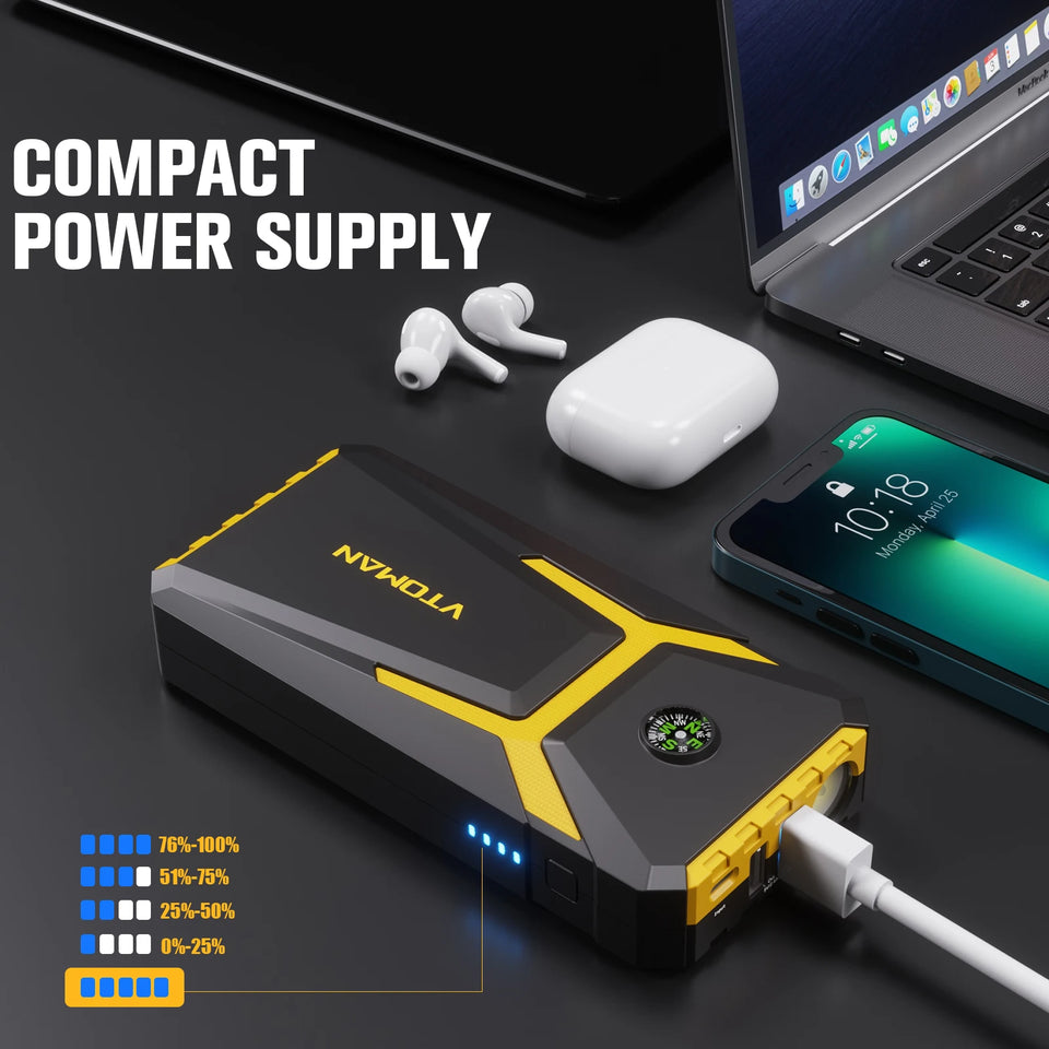 VTOMAN V6 Pro Car Jump Starter Power Bank 2000A Car Battery Charger Auto Emergency Booster Starting Device Jump Starter