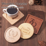 Wood Coasters for Drink Beech Coasters Heat Resistant Round Non-slip Pad Cup Coasters Tea Coffee Cup Pad for Home Table Kitchen