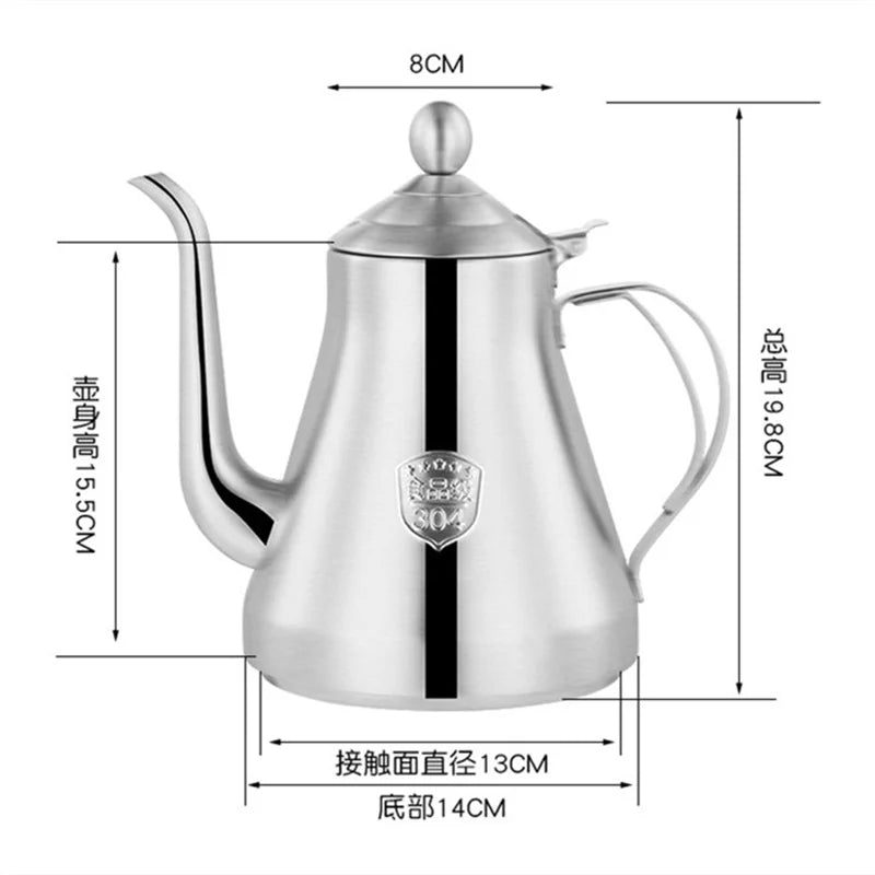 1.5L Tea Kettle 304 Stainless Steel Teapot,With Removable Infuser for Loose Flower Tea Coffee Kettle for Induction Cooker Safe