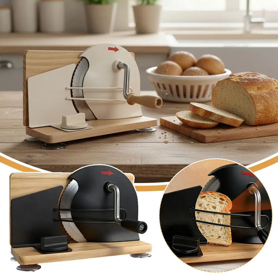 Adjustable Manual Bread Cutter Hand Crank Ergonomic Bread Slicing Cutter for Commercial Bakery Shop & Home Baking Daily Use