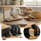 Adjustable Manual Bread Cutter Hand Crank Ergonomic Bread Slicing Cutter for Commercial Bakery Shop & Home Baking Daily Use