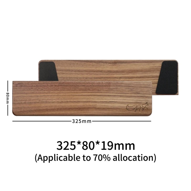 CHOSFOX Wooden Keyboard Wrist Rest Walnut Mouse Pad Solid Mouse Pad Wrist Support Anti-Slip Base Mechanical Keyboard Wrist Rest