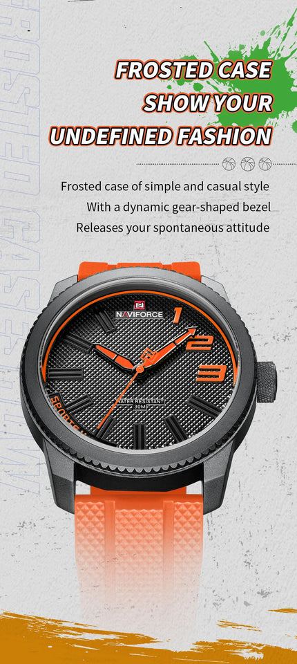 NAVIFORCE New Style Popular Silicone Strap Male Quartz Watches Fashion Casual Waterproof Wristwatches for Men Relogio Masculino