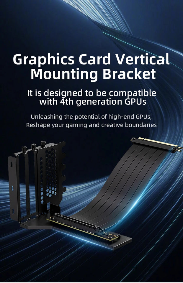 LDPCSJ PCIE 3.0 4.0 x16 Universal Vertical GPU Holder Kit Riser ATX Matx Case VGA Graphics Card Steering Bracket Support