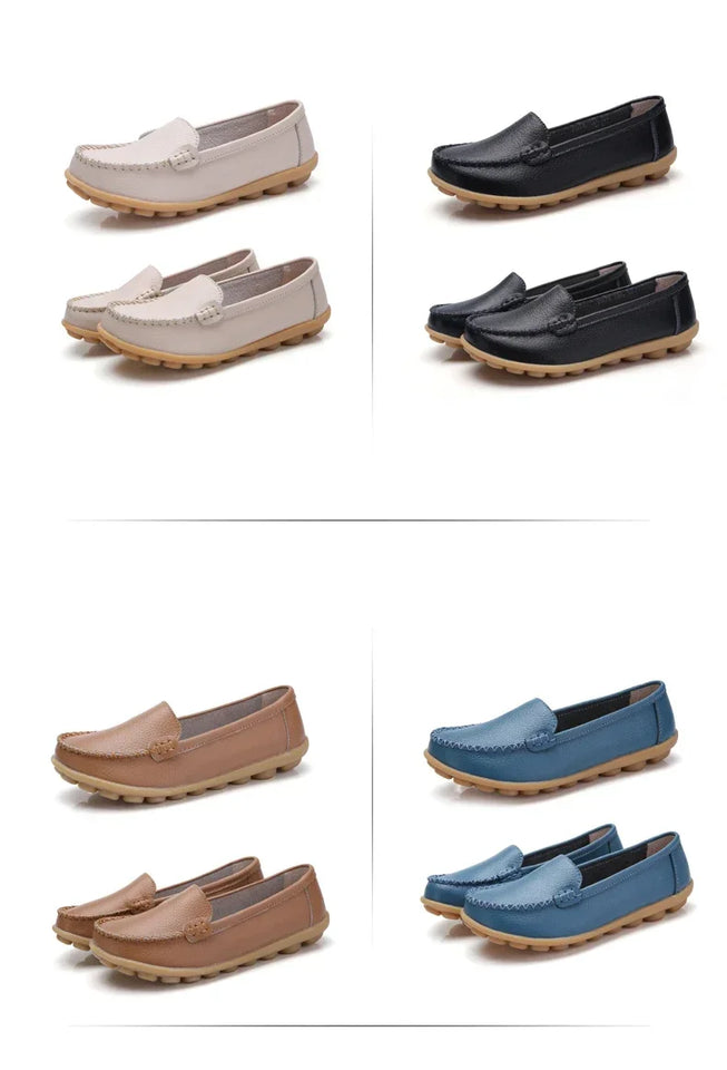 Women Flats Ballet Shoes Woman Cut Out Leather Breathable Moccasins Women Boat Shoes Ballerina Ladies Casual Shoes