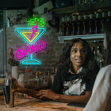 Cocktails Beer Neon Sign - Bright LED Bar Decor,  Commercial Pub & Home Bar, Grand Opening Gift for Bartenders & Brew Lovers