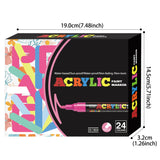 12/18/24 Vibrant Acrylic Marker Set, Medium Tip (2-3mm) Suitable for Rock Painting, Black Paper, and Skateboard Decoration