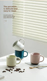 Speckled Ceramic Coffee Mug Modern White Frosted Design with Handle Unglazed Base Custom Small for Cafe