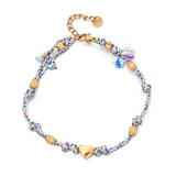 Boho New 2025 Creative Color Rope Heart Beads Bracelet 18K Gold Plated Stainless Steel Fashion Jewelry Accessories