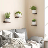 4PCS Floating Shelves For Wall Wood Shelf Display Ledges Room Decor Home Living Room Plant Flower Pot Tray Storage Garden Decora