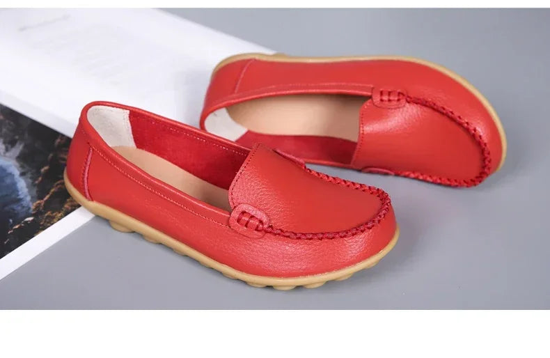 Women Flats Ballet Shoes Woman Cut Out Leather Breathable Moccasins Women Boat Shoes Ballerina Ladies Casual Shoes