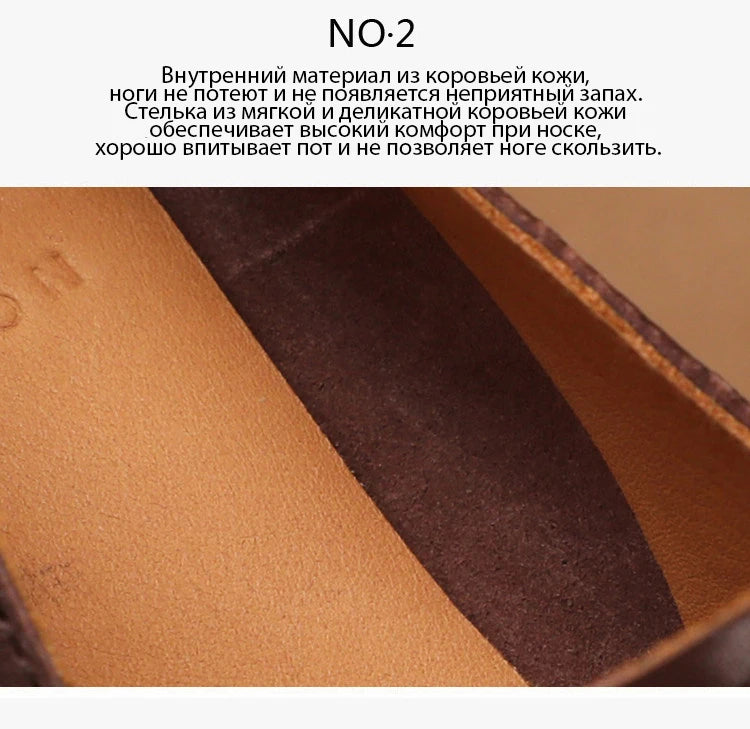 SHOEBOX Retro flat woman loafers new fashion style for spring and autumn 2025, shallow-mouth round-toe genuine leather shoes