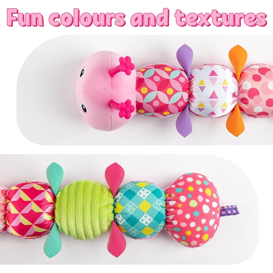 Baby Toys Musical Caterpillar Infant Stuffed Animal Toy with Crinkle Rattles Soft Sensory Toys Newborn Boys Girls 0 3 6 12 Month