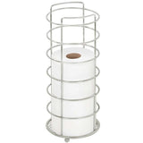 Satin Nickel Toilet Paper Holder Bathroom Organizer Cylindrical Design Iron Roll Storage Space Efficient Solution