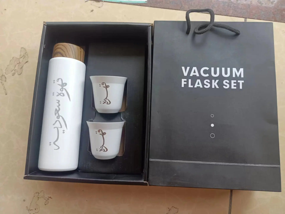 400ML Thermos +80ml Mug Customiszed  the Name in Arabic Script Tea Set  for Party  Birthday Wedding