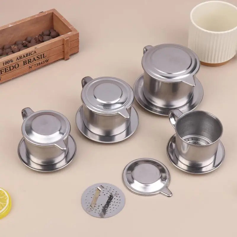 Stainless Steel Coffee Filter Infuse Cup Vietnamese Coffee Dripper Maker Pot Portable Coffee Drip Strainer Kitchen Tools 1PC