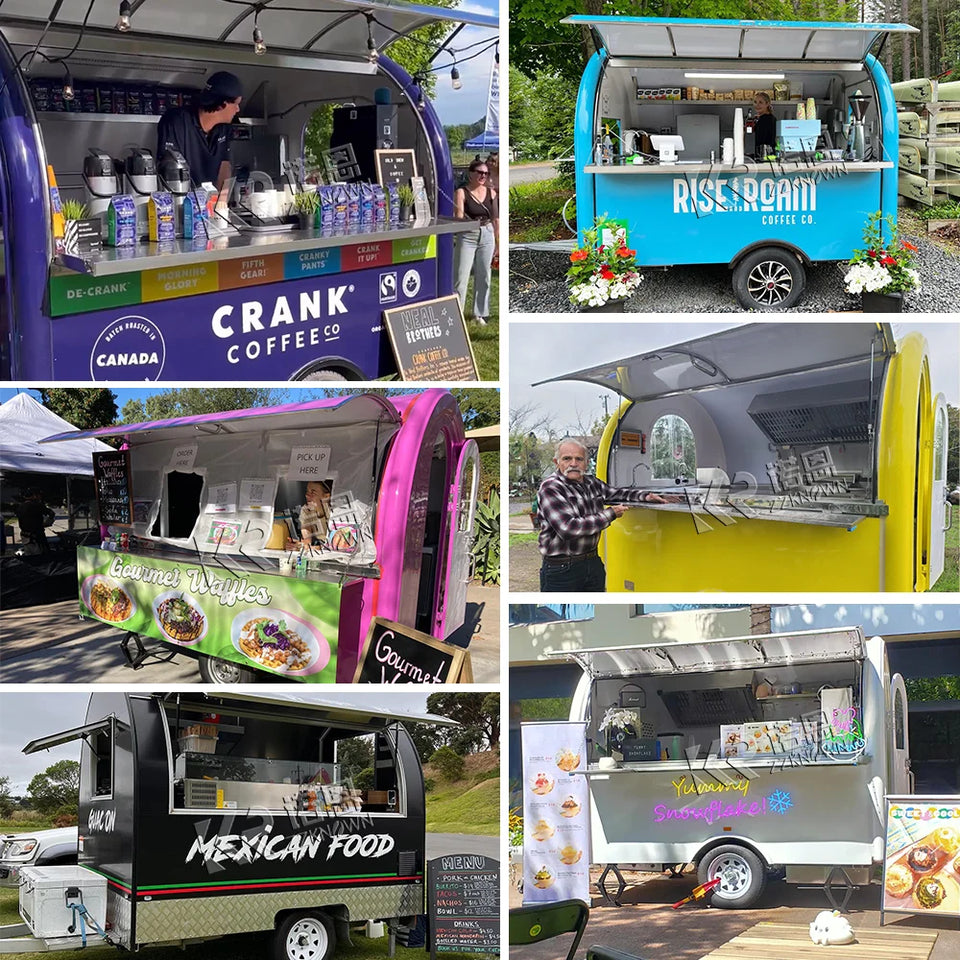 Outdoor Food Cart Street Lunch Kiosk Coffee Carts Mobile Food Trailer Food Truck Manufacturing for Outdoor Use