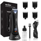 Sejoy Shaver for Men Ball Trimmer for Groin Pubic Grooming Body Hair Trimmer Replaceable Ceramic Blade Heads Electric Razor