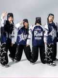 Girls Hip Hop Star Sweatshirt Vest Joggers Pants Boys Cool Streetwear Clothes Set Kids Children Jazz Street Dance K-pop Costumes