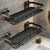 Rustproof Aluminum Bathroom Shelf – No-Drill Over-Tub or Corner Storage for Toiletries & Shower Essentials