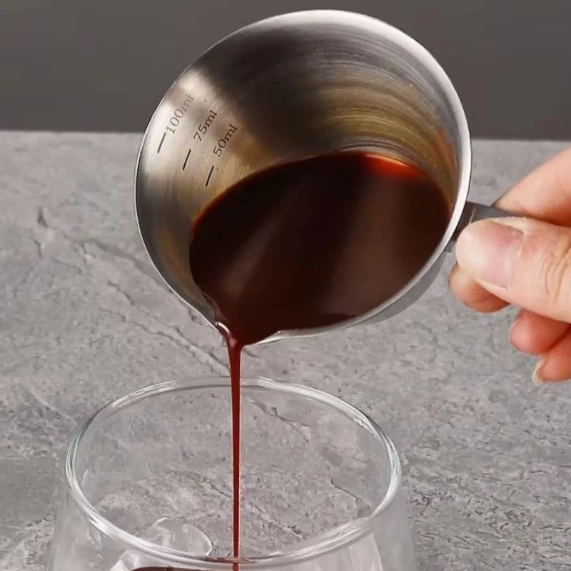 Espresso Extraction Cup 304 Stainless Steel with Scale Thickened Exquisite Ounce Coffee Cup Home Kitchen Cafe Accessories