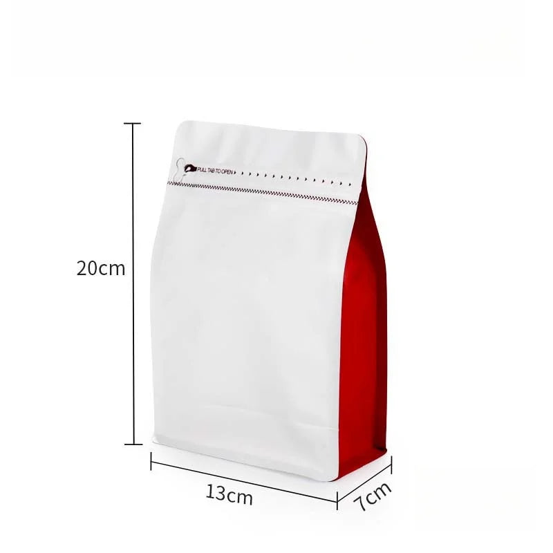 StoBag 50pcs 250g Coffee Beans Packaging Bag with Valve Aluminum Foil Heat Sealing for Powder Tea Nuts Storage Reusable Pouch