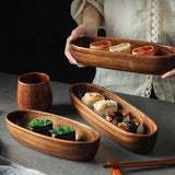 Japanese-Style Creative Wooden Fruit Tray Afternoon Tea Snack Plate Home Wooden Bowl Premium Snack & Nut Tray Wooden Tableware