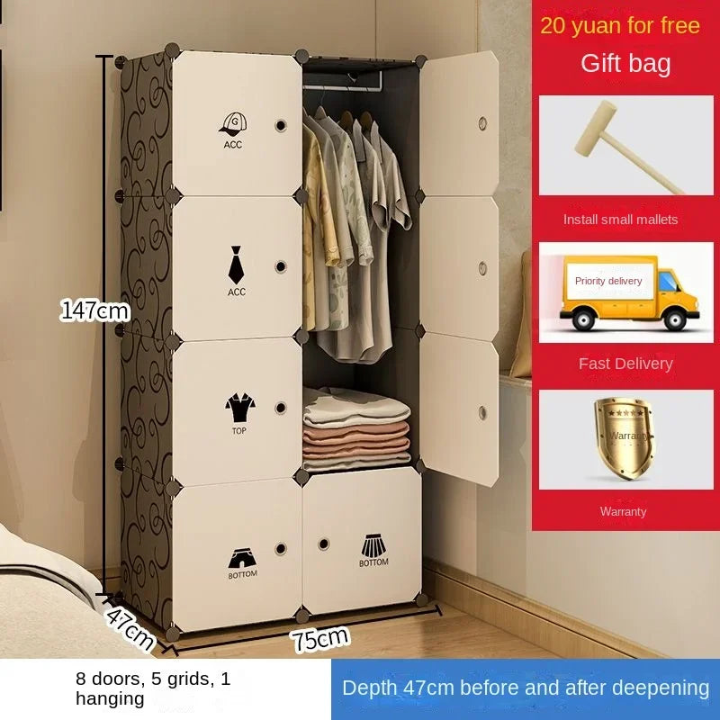 Clothes Folding Cabinets Locker Dustproof Foldable Simplicity Children Wardrobe Bedroom Furniture Organizador De Zapatos