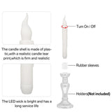 LED Flameless Taper Candles 6.5/11" Battery Operated Fake Flickering Candlesticks Electric Long Candles for Wedding Home Decor