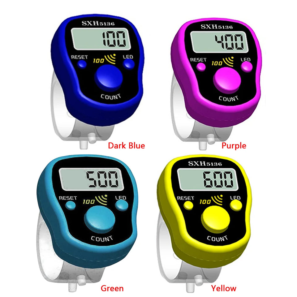 Electric Digital Display Counter Buddha Chanting Counter Electronic Digital Display Hand Tally with LED Light for Sewing