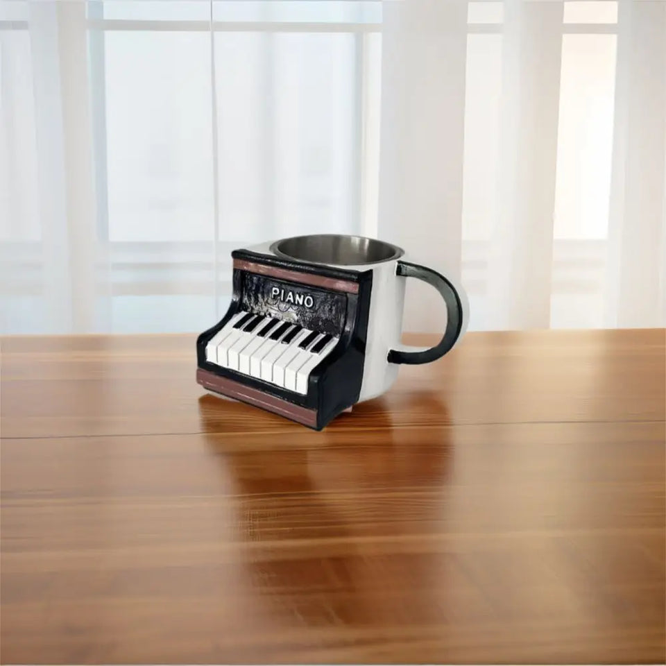 Stainless Steel Musical Instrument Coffee Mug Ornament Durable Guitar Style Water Cup Easy To Clean Comfortable Handle