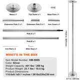 SucceBuy Professional Dancing Pole Spinning Static Dancing Pole Kit Portable Removable Pole 45mm Heavy-Duty Stainless Steel Pole