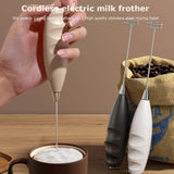 Wireless Electric Milk Frother Battery-Powered Handheld Foamer Coffee Cream Soup Peanut Butter Egg Whisking Baking Accessories